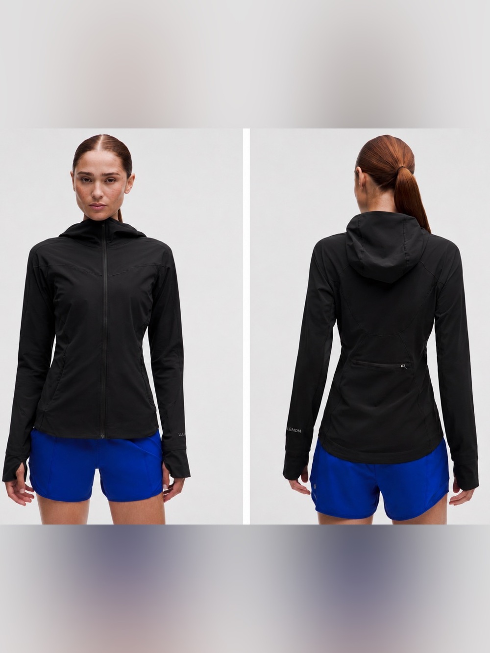 Lululemon Mist Over Windbreaker Jacket Black Hooded Size 12